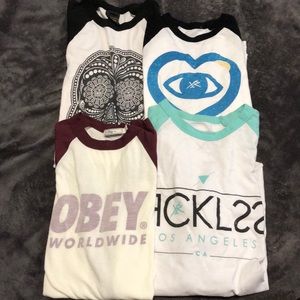 Young & Reckless  and Obey baseball T-shirt’s